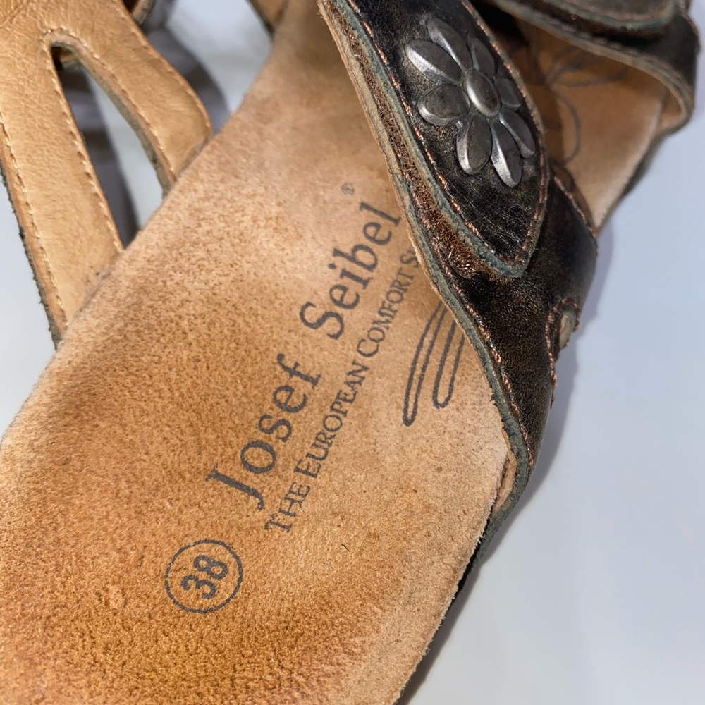🔴4 for $25🔴 JOSEF SEIBEL Tonga Leather Slide Sandals - Picture 3 of 9